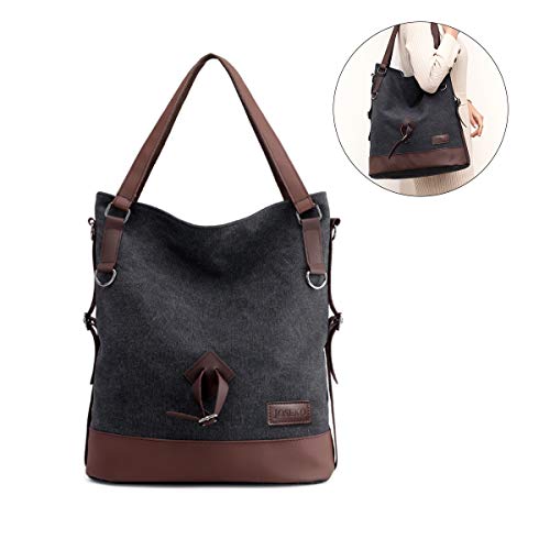 Bolso Mochilas Mujer Casual, JOSEKO Niña Lona Multifuncional Antirrobo Bolso de Cuero de Gran Capacidad Bolsas de Hombro Mochila