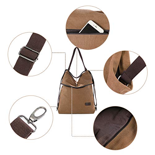 Bolso Mochilas Mujer Casual, JOSEKO Niña Lona Multifuncional Antirrobo Bolso de Cuero de Gran Capacidad Bolsas de Hombro Mochila Bolso Mochilas Mujer Casual, JOSEKO Niña Lona Multifuncional Antirrobo Bolso de Cuero de Gran Capacidad Bolsas de Hombro Mochila