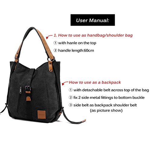 Bolso Mochilas Mujer Casual Vendimia, JOSEKO Niña Lona Multifuncional Antirrobo Bolso de Cuero de Gran Capacidad Bolsas de Viaje para Cualquier Ocasión Bolso Mochilas Mujer Casual Vendimia, JOSEKO Niña Lona Multifuncional Antirrobo Bolso de Cuero de Gran Capacidad Bolsas de Viaje para Cualquier Ocasión