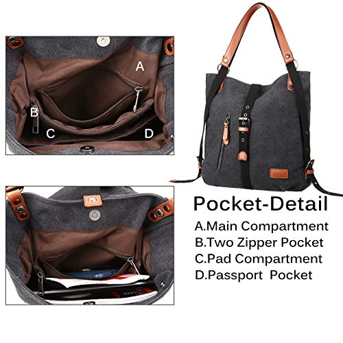 Bolso Mochilas Mujer Casual Vendimia, JOSEKO Niña Lona Multifuncional Antirrobo Bolso de Cuero de Gran Capacidad Bolsas de Viaje para Cualquier Ocasión Bolso Mochilas Mujer Casual Vendimia, JOSEKO Niña Lona Multifuncional Antirrobo Bolso de Cuero de Gran Capacidad Bolsas de Viaje para Cualquier Ocasión