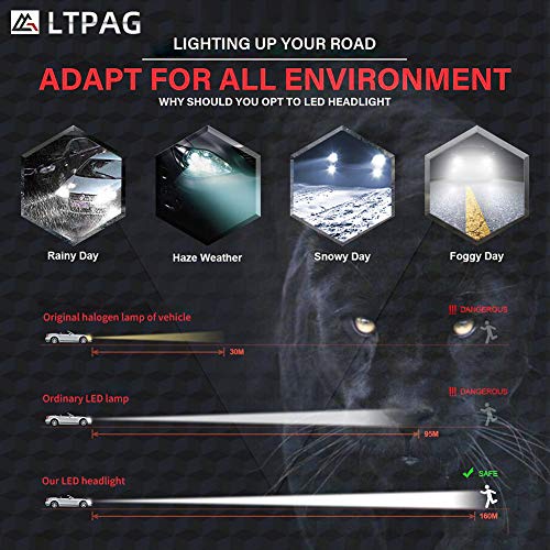 Bombilla H7 LED Coche, LTPAG 2pcs 72W Lampara H7 LED 12V/36V Luces LED Coche H7, 2019 Novísimo 12000LM Faros Reemplazo de Halógena y Kit Xenón H7, Blanco 6000K, Garantía de 2 años Bombilla H7 LED Coche, LTPAG 2pcs 72W Lampara H7 LED 12V/36V Luces LED Coche H7, 2019 Novísimo 12000LM Faros Reemplazo de Halógena y Kit Xenón H7, Blanco 6000K, Garantía de 2 años