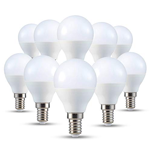 Bombilla Tipo Golf P45 V-Tac 4W (Equivalente a 30W) Ahorradora de Energía E14 Ses (Rosca Edison Pequeña) 2700K Blanco Cálido no Regulable - Paquete de 10