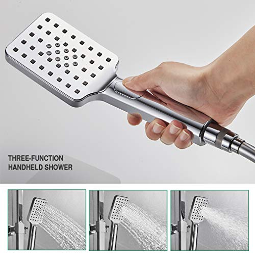 BONADE Columna de Ducha Termostática 38 °C Conjunto de Ducha Cuadrado para Baño con 10" Alcachofa Ducha Lluvia en Acero Inoxidable y 3 Tipos Ducha de Mano y Barra Altura Ajustable BONADE Columna de Ducha Termostática 38 °C Conjunto de Ducha Cuadrado para Baño con 10" Alcachofa Ducha Lluvia en Acero Inoxidable y 3 Tipos Ducha de Mano y Barra Altura Ajustable