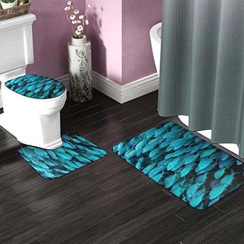 Bonaire Island Fish - Alfombra de baño antideslizante de espuma viscoelástica para cocina, sala de estar, dormitorio, baño, 3 unidades