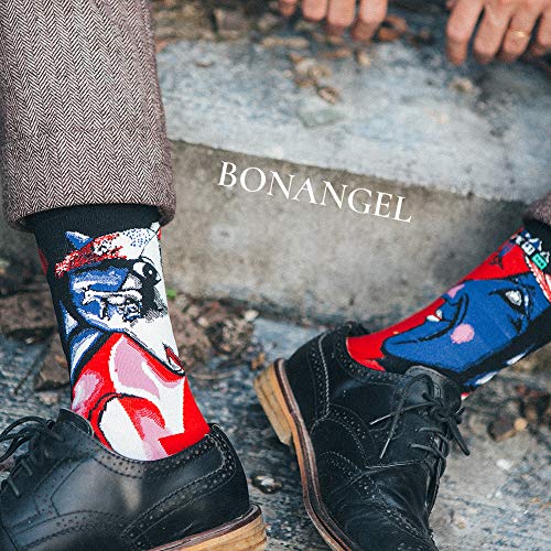 BONANGEL Calcetines Christmas Hombre, Hombres Ocasionales Calcetines Divertidos Impresos de Algodón de Pintura Famosa de Arte Calcetines, Calcetines de Colores de moda BONANGEL Calcetines Christmas Hombre, Hombres Ocasionales Calcetines Divertidos Impresos de Algodón de Pintura Famosa de Arte Calcetines, Calcetines de Colores de moda