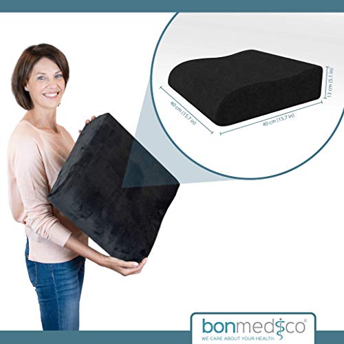 bonmedico Cojín Elevador con Forma de Cuña que Facilita Ponerse de Pie, Innovador Cojín de Asiento de Espuma, Cojin para Posición Ergonómica y Respaldo del Coxis bonmedico Cojín Elevador con Forma de Cuña que Facilita Ponerse de Pie, Innovador Cojín de Asiento de Espuma, Cojin para Posición Ergonómica y Respaldo del Coxis