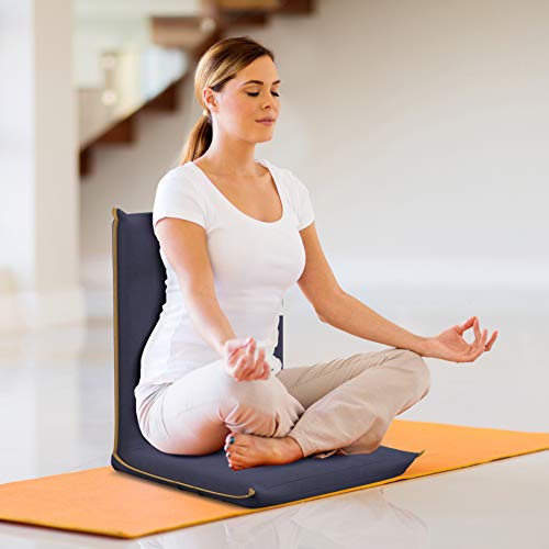 bonVIVO Easy II Silla Acolchada de Suelo con Respaldo Ajustable, Cómoda, Plegable y Versátil - Silla para Meditar, Yoga, Lectura, Ver TV o Gaming, Adecuada para Hogar u Oficina, Color Azúl bonVIVO Easy II Silla Acolchada de Suelo con Respaldo Ajustable, Cómoda, Plegable y Versátil - Silla para Meditar, Yoga, Lectura, Ver TV o Gaming, Adecuada para Hogar u Oficina, Color Azúl