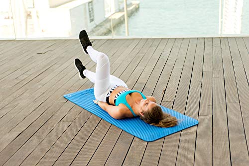 Bootymats - Colchoneta Fitness Multifunción para Todo Tipo de Entrenamiento: Fitness, Pilates, Abdominales, Estiramientos. Medidas: 160 x 60 cm. Grosor: 9 mm. Azul