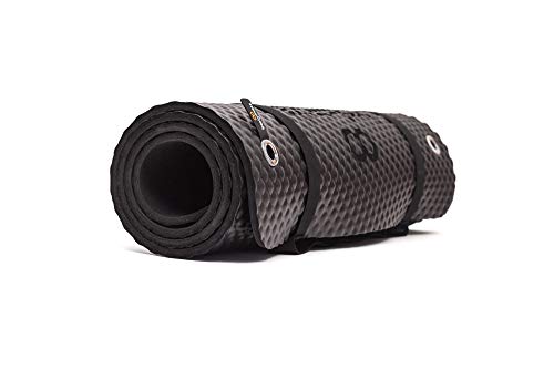 Bootymats - Colchoneta Fitness Multifunción para Todo Tipo de Entrenamiento: Fitness, Pilates, Abdominales, Estiramientos. Medidas: 160 x 60 cm. Grosor: 9 mm. Negra