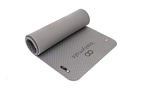 Bootymats - Colchoneta Fitness Multifunción para Todo Tipo de Entrenamiento: Fitness, Pilates, Abdominales, Estiramientos. Medidas: 160 x 60 cm. Grosor: 9 mm. Gris