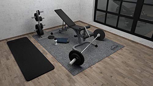 Bootymats Home Fitness 200 Eco Dark Grey - Suelo para Gimnasio en casa. Goma 100% Virgen compactada. Grosor 5 mm. Superficie: 150 x 200 cm. Fabricado en España