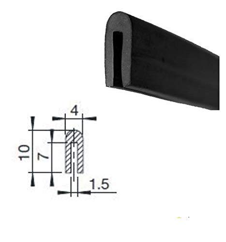 Borde protector Eutras FP3001, protección para bordes, caucho sellado – espacio de 1,5 mm – negro, Negro, 2015