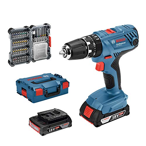 Bosch Professional 18V System Taladro percutor a batería GSB 18V-21 (incl. batería de 2x2,0 Ah, juego de accesorios de 40 piezas, en L-BOXX 136) - Amazon Edición Bosch Professional 18V System Taladro percutor a batería GSB 18V-21 (incl. batería de 2x2,0 Ah, juego de accesorios de 40 piezas, en L-BOXX 136) - Amazon Edición