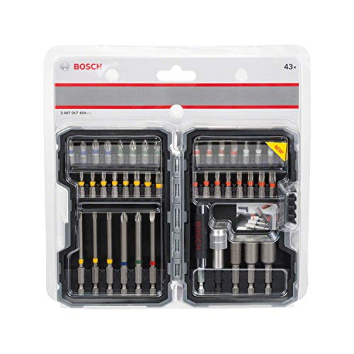 Bosch - Set de 43 unidades para atornillar y llaves de vaso (Ph,Pz,Sl,H,T,Th)