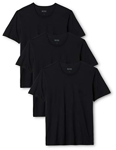 BOSS T-Shirt RN 3p Co Camiseta para Hombre, Negro (Black), Large, pack de 3 BOSS T-Shirt RN 3p Co Camiseta para Hombre, Negro (Black), Large, pack de 3