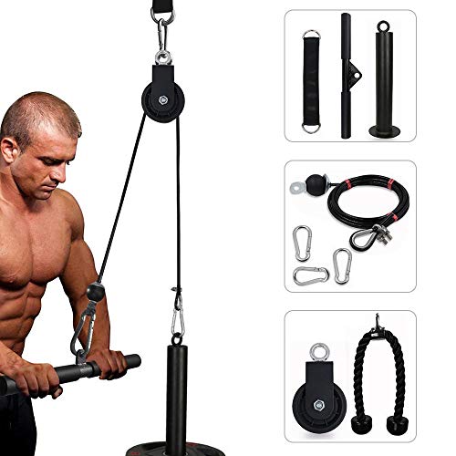 Bostar Polea Gimnasio, Maquina Fitness para Casa, Maquina de Musculacion Entrenamiento de Fuerza del Brazo, Ejercicio Casa, Antebrazos Gimnasio, Cuerda Triceps con Accesorios Entrenamiento