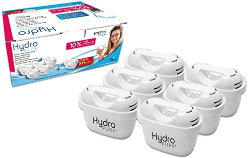 Boston Tech 6 Cartuchos Hydro Pure+, filtros de Agua compatibles con Brita Maxtra y Maxtra+, Efecto Prolongado (12 Meses, 6 x 60 días Cada Filtro) reducen la Cal y el Cloro Boston Tech 6 Cartuchos Hydro Pure+, filtros de Agua compatibles con Brita Maxtra y Maxtra+, Efecto Prolongado (12 Meses, 6 x 60 días Cada Filtro) reducen la Cal y el Cloro