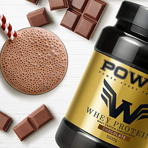 Bote Proteina Whey, Proteína de suero de leche en polvo, 1Kg (sabor Chocolate) POWST