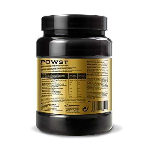 Bote Whey Protein Isolate, aislado de Proteína de Suero de Leche en polvo con BCAA aminoacidos, 1Kg (Sabor yogur con Fresas) POWST