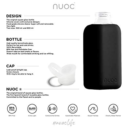 Botella de Agua Cristal | 500 ml. | Botella de Agua Reutilizable | Botella de Cristal con Funda de Silicona. Bebidas frías y Calientes, sin BPA, ecológica y Ligera. Deporte, Oficina, Yoga, Gimnasio Botella de Agua Cristal | 500 ml. | Botella de Agua Reutilizable | Botella de Cristal con Funda de Silicona. Bebidas frías y Calientes, sin BPA, ecológica y Ligera. Deporte, Oficina, Yoga, Gimnasio