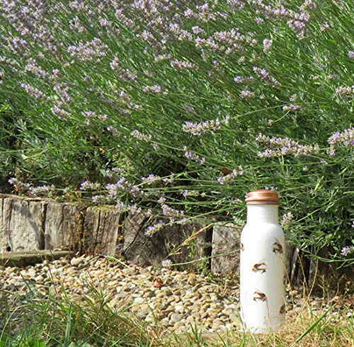 Botella de agua de cobre puro estilo pureza, tamaño grande de 750 ml, uso diario para deporte, yoga y en casa (bebé elefante)