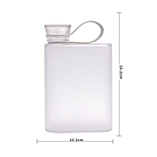 Botella de agua portátil con asa de transporte, botella plana A5 para cerveza y bebidas, reutilizable y a prueba de fugas, transparente, para viajes, al aire libre, para el gimnasio, azul, 400-500 ml Botella de agua portátil con asa de transporte, botella plana A5 para cerveza y bebidas, reutilizable y a prueba de fugas, transparente, para viajes, al aire libre, para el gimnasio, azul, 400-500 ml