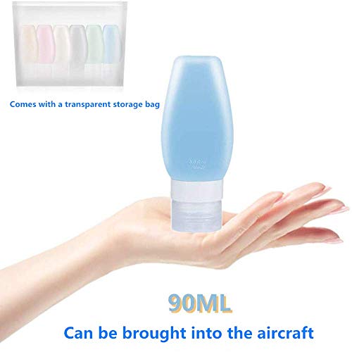 Botes Viaje, Uervoton Botellas de Viaje de Silicona Kit de Viaje, Portátiles a Prueba de Fugas para Recipientes Rellenables Botellas de Viaje, 6 Unidades 90ml Kit Viaje Avion Botes Viaje, Uervoton Botellas de Viaje de Silicona Kit de Viaje, Portátiles a Prueba de Fugas para Recipientes Rellenables Botellas de Viaje, 6 Unidades 90ml Kit Viaje Avion