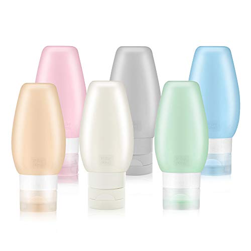 Botes Viaje, Uervoton Botellas de Viaje de Silicona Kit de Viaje, Portátiles a Prueba de Fugas para Recipientes Rellenables Botellas de Viaje, 6 Unidades 90ml Kit Viaje Avion Botes Viaje, Uervoton Botellas de Viaje de Silicona Kit de Viaje, Portátiles a Prueba de Fugas para Recipientes Rellenables Botellas de Viaje, 6 Unidades 90ml Kit Viaje Avion