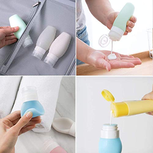 Botes Viaje, Uervoton Botellas de Viaje de Silicona Kit de Viaje, Portátiles a Prueba de Fugas para Recipientes Rellenables Botellas de Viaje, 6 Unidades 90ml Kit Viaje Avion Botes Viaje, Uervoton Botellas de Viaje de Silicona Kit de Viaje, Portátiles a Prueba de Fugas para Recipientes Rellenables Botellas de Viaje, 6 Unidades 90ml Kit Viaje Avion