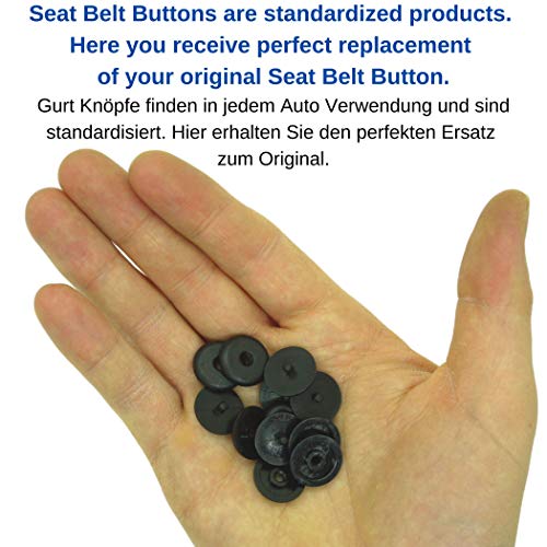 Botón de cinturón universal, 10x desove, hecho de plástico duro, la misma calidad que las piezas de repuesto originales, adecuado para todas las marcas de automóviles, bloqueo de retorno del cinturón