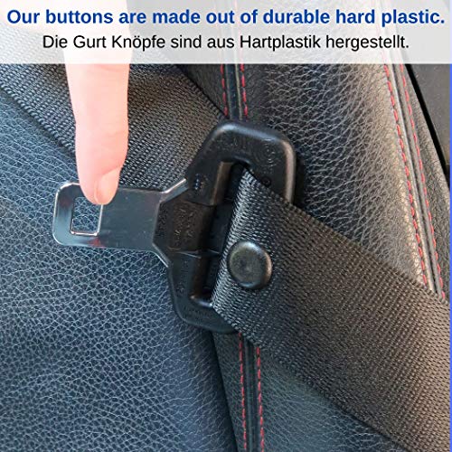 Botón de cinturón universal, 10x desove, hecho de plástico duro, la misma calidad que las piezas de repuesto originales, adecuado para todas las marcas de automóviles, bloqueo de retorno del cinturón