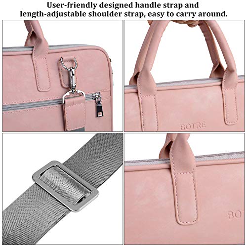 BOTRE 13-15.6 Pulgadas Bolso de Mujer Bandolera Ordenadores Multifuncional Maletín Hombre Funda para Portátil Macbook Air iPad Moda y Negocios (15.6pouces, Rosa) BOTRE 13-15.6 Pulgadas Bolso de Mujer Bandolera Ordenadores Multifuncional Maletín Hombre Funda para Portátil Macbook Air iPad Moda y Negocios (15.6pouces, Rosa)