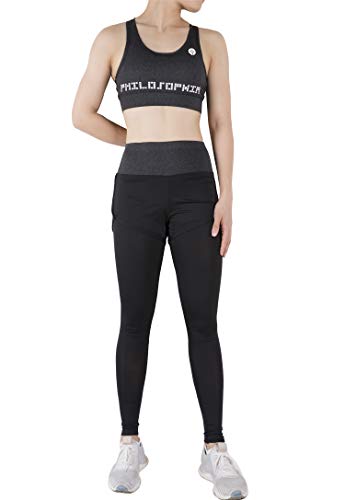 BOTRE 5 Piezas Conjuntos Deportivos para Mujer Chándales Ropa de Correr Yoga Fitness Tenis Suave Transpirable Cómodo (Negro, M)