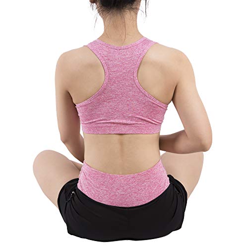 BOTRE 5 Piezas Conjuntos Deportivos para Mujer Chándales Ropa de Correr Yoga Fitness Tenis Suave Transpirable Cómodo (Rosa, S)