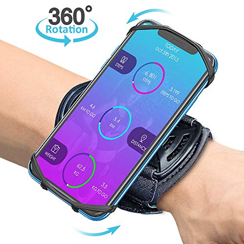 Bovon Brazalete Movil Running, Brazalete Deportivo Transpirable con 360° Rotación & Bolsillito de Llaves Compatible con iPhone 12 Pro Max/12 Mini/11pro Max/11pro/11, Samsung Galaxy S9(4"-6.5")