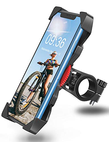 Bovon Soporte Movil Bicicleta, Anti Vibración Soporte Movil Bici Montaña con 360° Rotación para Moto, Universal Manillar Compatible con iPhone 12/12 Pro/12 Mini/11 Pro MAX y 3.5"-6.5" Móvil