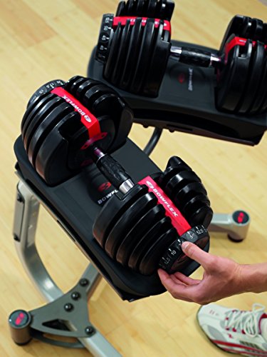 Bowflex SelectTech 552i macuerna 2-24 kg (1 mancuerna) Ajustables para Hogar, Adultos Unisex, Rojo, Negro, Gris, Talla Única