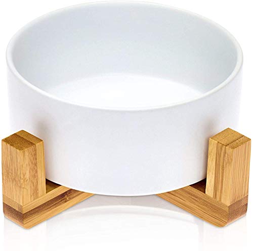 Bowl para Gatos y Perros - Cuencos elevados para Mascotas Comedero y Bebedero de cerámica para Perros Gatos Cachorros con Soportes de Bambú Antideslizante Cuenco de Agua para Personalizado y Práctico Bowl para Gatos y Perros - Cuencos elevados para Mascotas Comedero y Bebedero de cerámica para Perros Gatos Cachorros con Soportes de Bambú Antideslizante Cuenco de Agua para Personalizado y Práctico