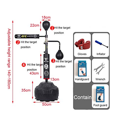 Boxeo Material de Gimnasio Cobra Bag Reflex Ball Cobra Bag Speed Bags Objetivo Giratorio Alta Velocidad, Altura Ajustable 140~180cm (Color : Black, Size : 50 * 50 * 180cm) Boxeo Material de Gimnasio Cobra Bag Reflex Ball Cobra Bag Speed Bags Objetivo Giratorio Alta Velocidad, Altura Ajustable 140~180cm (Color : Black, Size : 50 * 50 * 180cm)