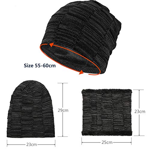 BOYOU Unisex Hombres/Mujeres Invierno Cálido Sombrero de Punto Al Aire Libre de Felpa Engrosamiento Gorro de Punto Sombrero de Esquí para el Invierno