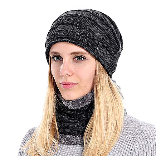 BOYOU Unisex Hombres/Mujeres Invierno Cálido Sombrero de Punto Al Aire Libre de Felpa Engrosamiento Gorro de Punto Sombrero de Esquí para el Invierno