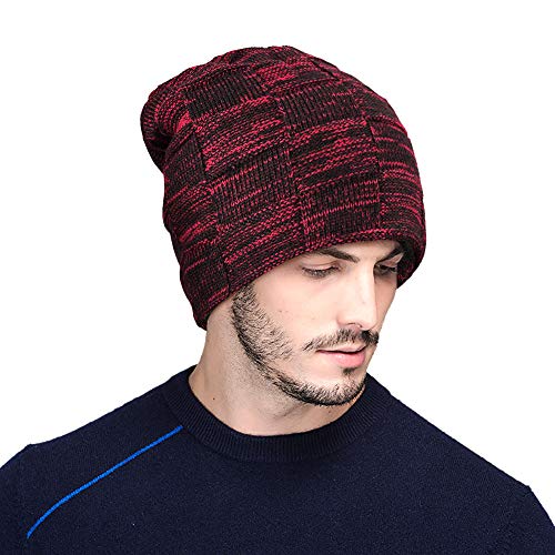 BOYOU Unisex Hombres/Mujeres Invierno Cálido Sombrero de Punto Al Aire Libre de Felpa Engrosamiento Gorro de Punto Sombrero de Esquí para el Invierno