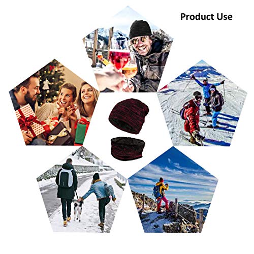 BOYOU Unisex Hombres/Mujeres Invierno Cálido Sombrero de Punto Al Aire Libre de Felpa Engrosamiento Gorro de Punto Sombrero de Esquí para el Invierno