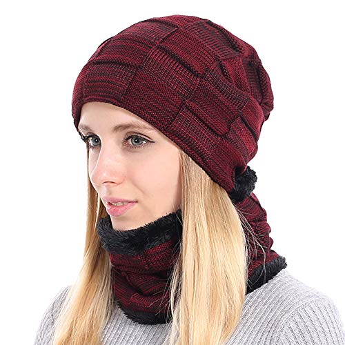 BOYOU Unisex Hombres/Mujeres Invierno Cálido Sombrero de Punto Al Aire Libre de Felpa Engrosamiento Gorro de Punto Sombrero de Esquí para el Invierno