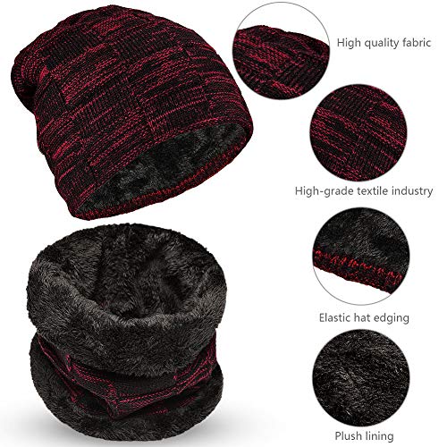 BOYOU Unisex Hombres/Mujeres Invierno Cálido Sombrero de Punto Al Aire Libre de Felpa Engrosamiento Gorro de Punto Sombrero de Esquí para el Invierno