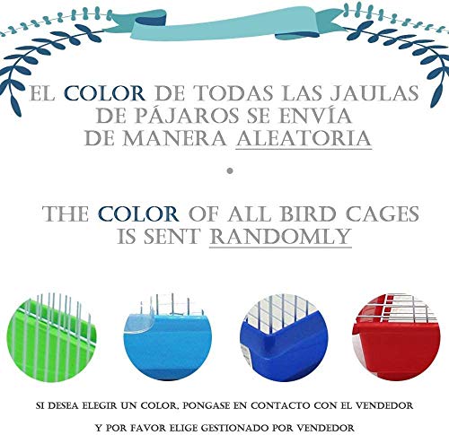 BPS Jaula para Pájaro Pajarera Periquito Canarios con Comedero Bebedero Saltado Perchas para Descanso Color al Azar 27.5x19.5x30 cm BPS-1170 BPS Jaula para Pájaro Pajarera Periquito Canarios con Comedero Bebedero Saltado Perchas para Descanso Color al Azar 27.5x19.5x30 cm BPS-1170