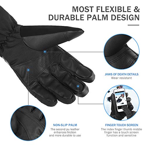 Brace Master Guantes de Esquí Impermeables - Pantalla Táctil 3M Thinsulate Guantes de Invierno Cálidos Guantes de Nieve para Clima Frío Pesca en Hielo, Trineo, Snowboard - para Hombres o Mujeres