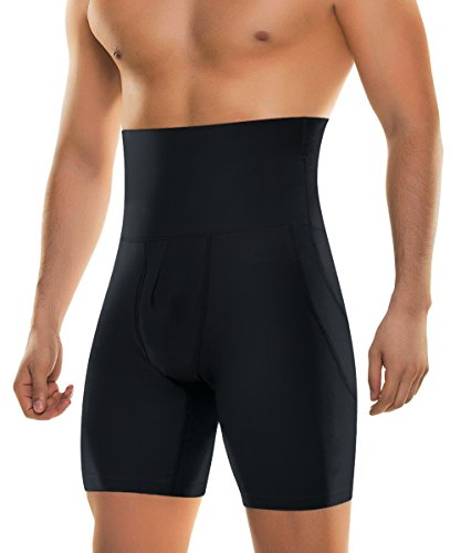 Braga Faja Reductora Adelgazante Hombre Moldeadora Abdomen Lenvanta Gluteos para Fitness Running Boxeo (XXL, Negro-1)