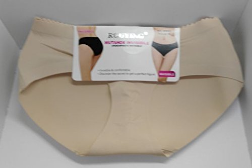 Bragas Braguitas con Relleno DE Culo, DE Lycra Y SIN Costuras. (Beige, XL(38-40))