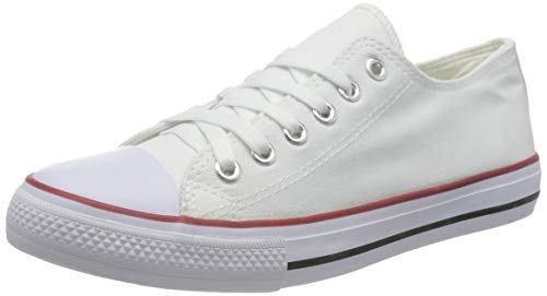 BRANDELIA Canvas de Lona Estilo Casual y Deportivo Zapatillas Unisex, Blanco, 40 EU BRANDELIA Canvas de Lona Estilo Casual y Deportivo Zapatillas Unisex, Blanco, 40 EU